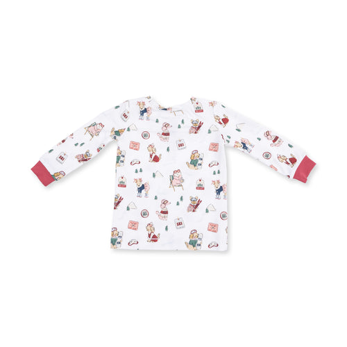 Winter Sports Dogs Pink PJs