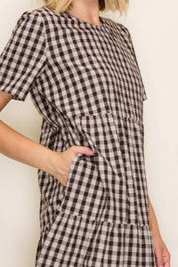 Plaid Flowy Tiered Midi Dress