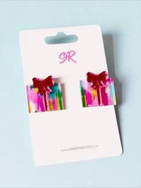 Acrylic Christmas Present Studs