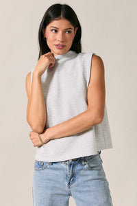 Grey Mock Neck Top