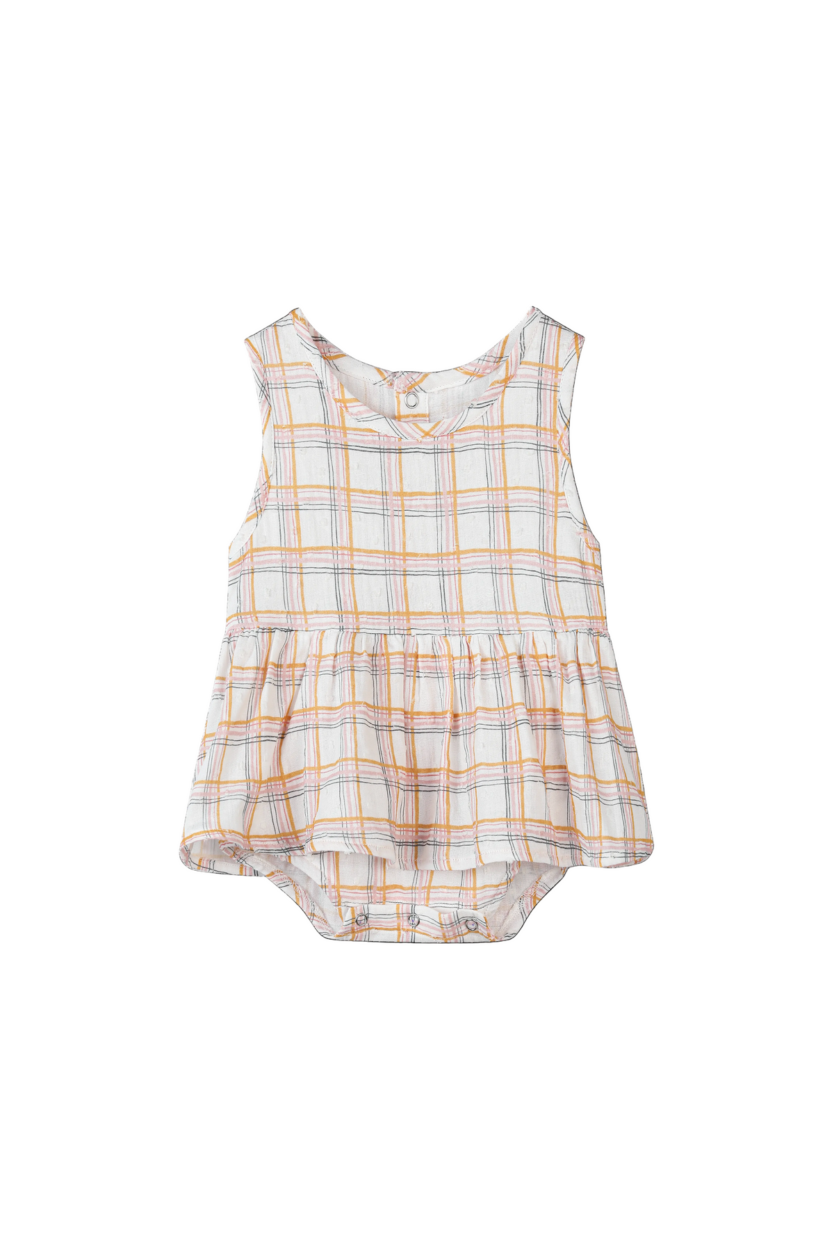 Pink/Orange Plaid Onesie Dress