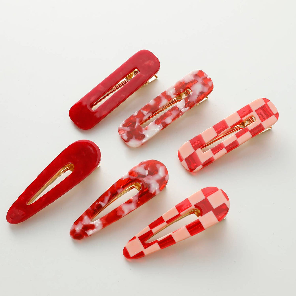 VDay Printed Barrette Hair Clips