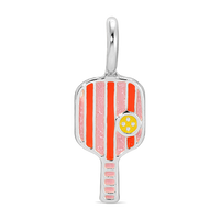 Silver Pickleball Charm