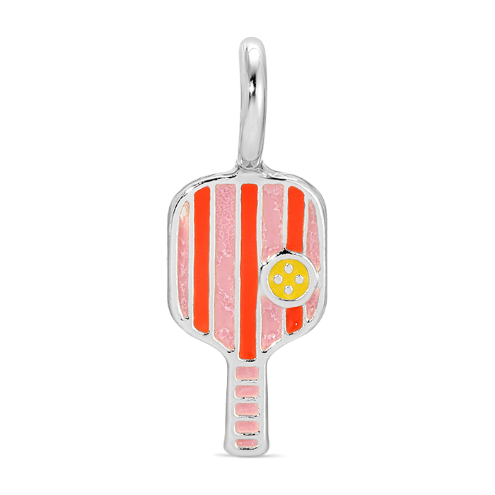 Silver Pickleball Charm