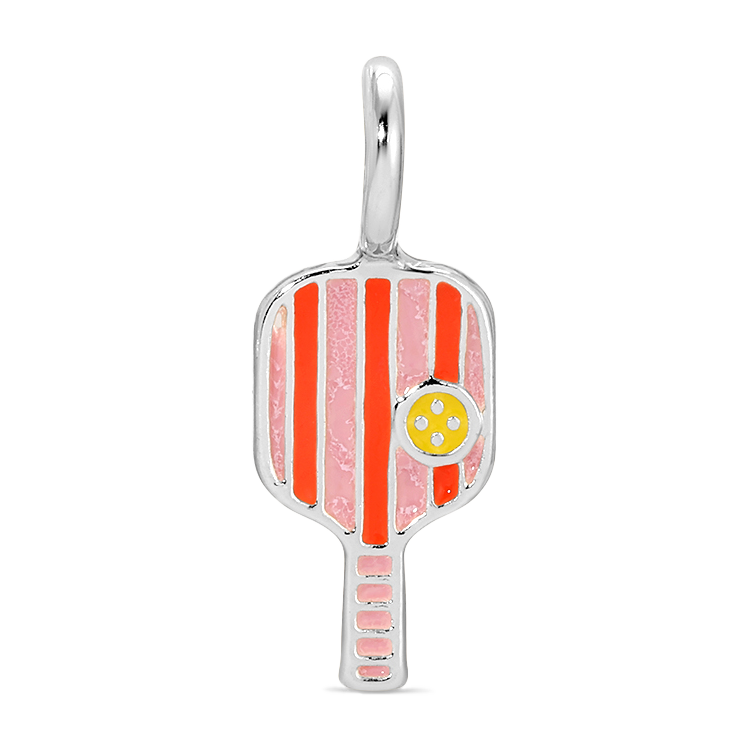 Silver Pickleball Charm