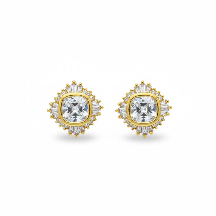 Radiant Crown Stud Earrings
