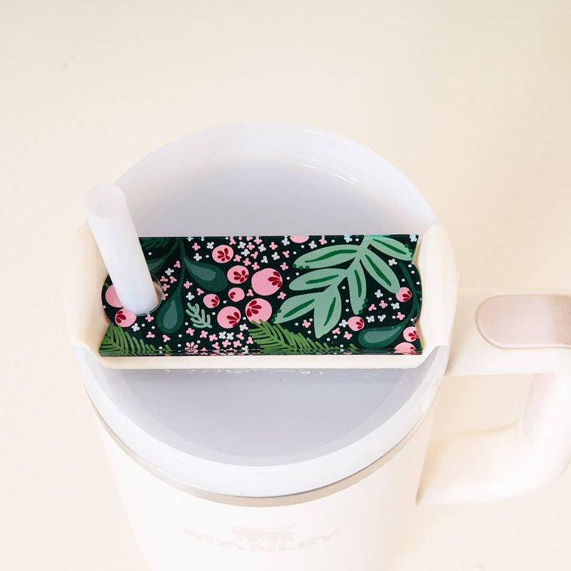 Jolly Sprig Green Tumbler Lid Tag