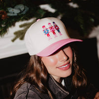 Nutcrackers Vintage Christmas Trucker Hats (Pink)