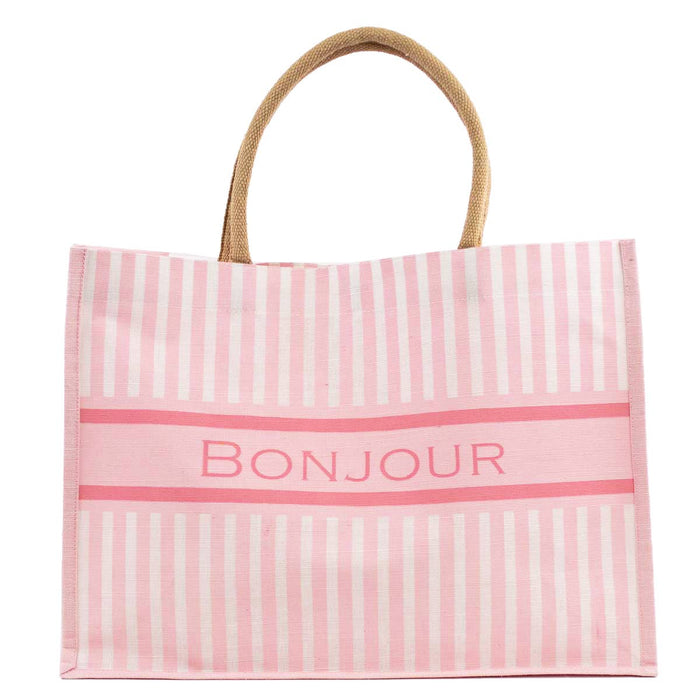 Bonjour Stripe Juco Tote