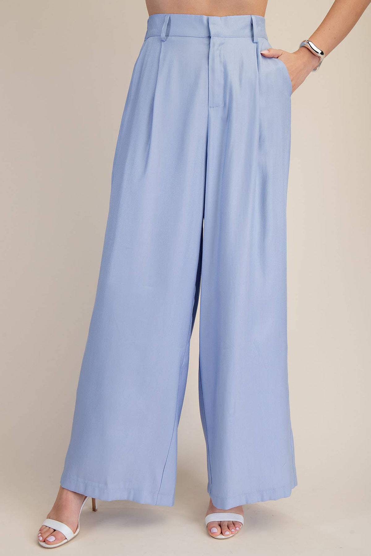 High Waist Tailored Wide Pants