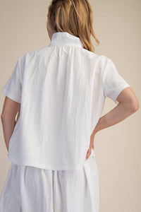Stand Collar Short Sleeve Shirt
