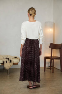 Polka Dot Pleated Skirt