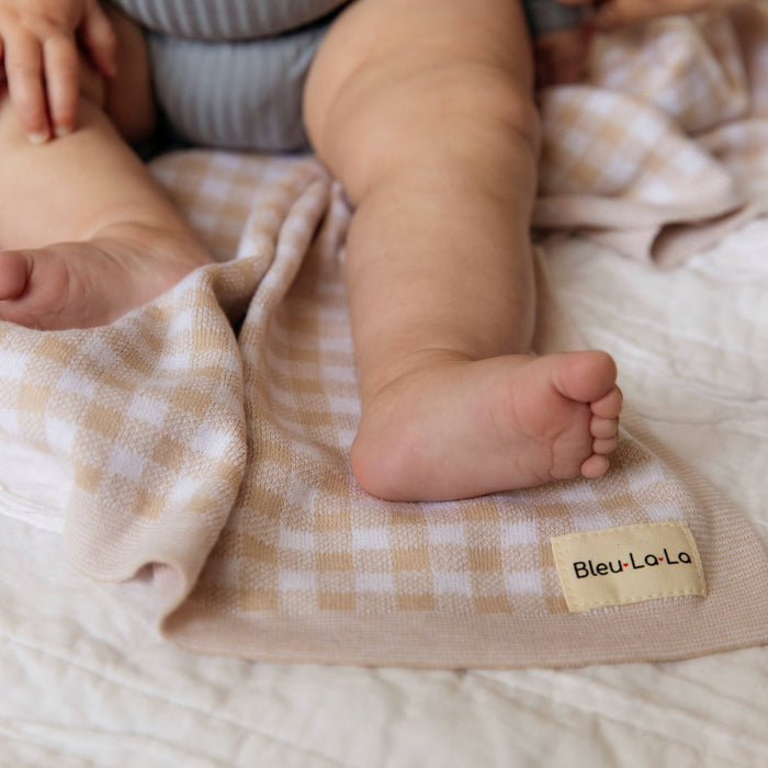 Pink Plaid Receiving Baby Blanket