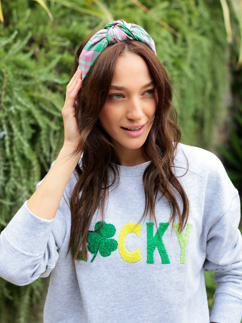 PLAID KNOTTED HEADBAND