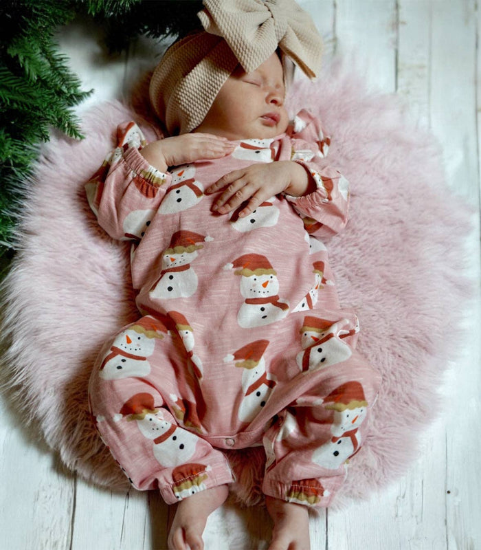 Pink Snowman Jumpsuit