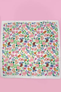 LARGE FLORAL PRINT BANDANA SCARF
