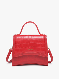 Red Crocodile Mini Crossbody w/ Handle