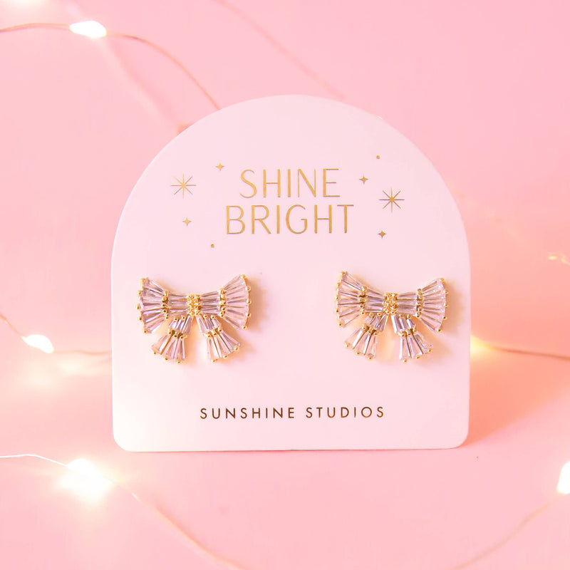 Holiday Sparkle Bow Earrings