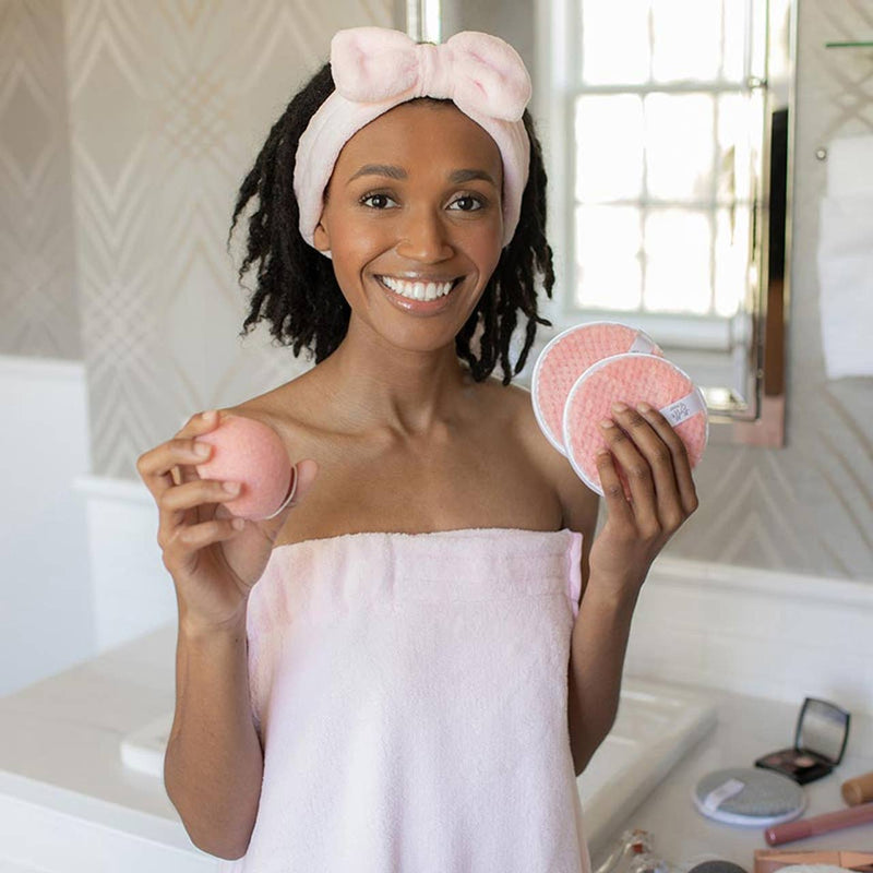 Pink Plush Bow Spa Headband