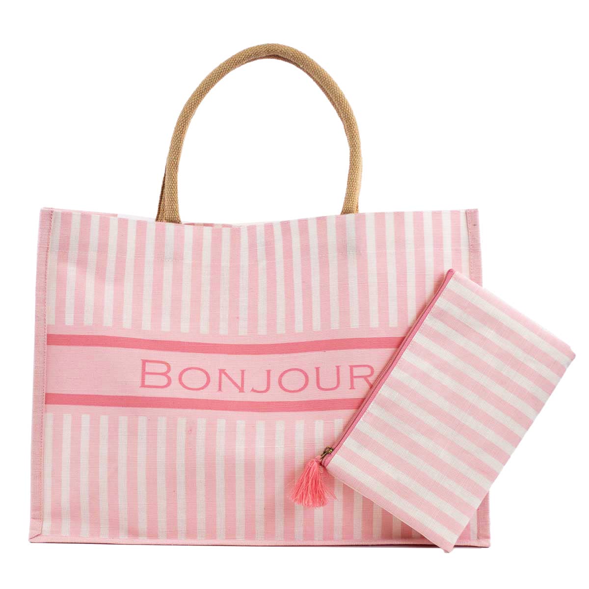 Bonjour Stripe Juco Tote