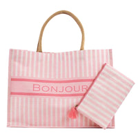 Bonjour Stripe Juco Tote