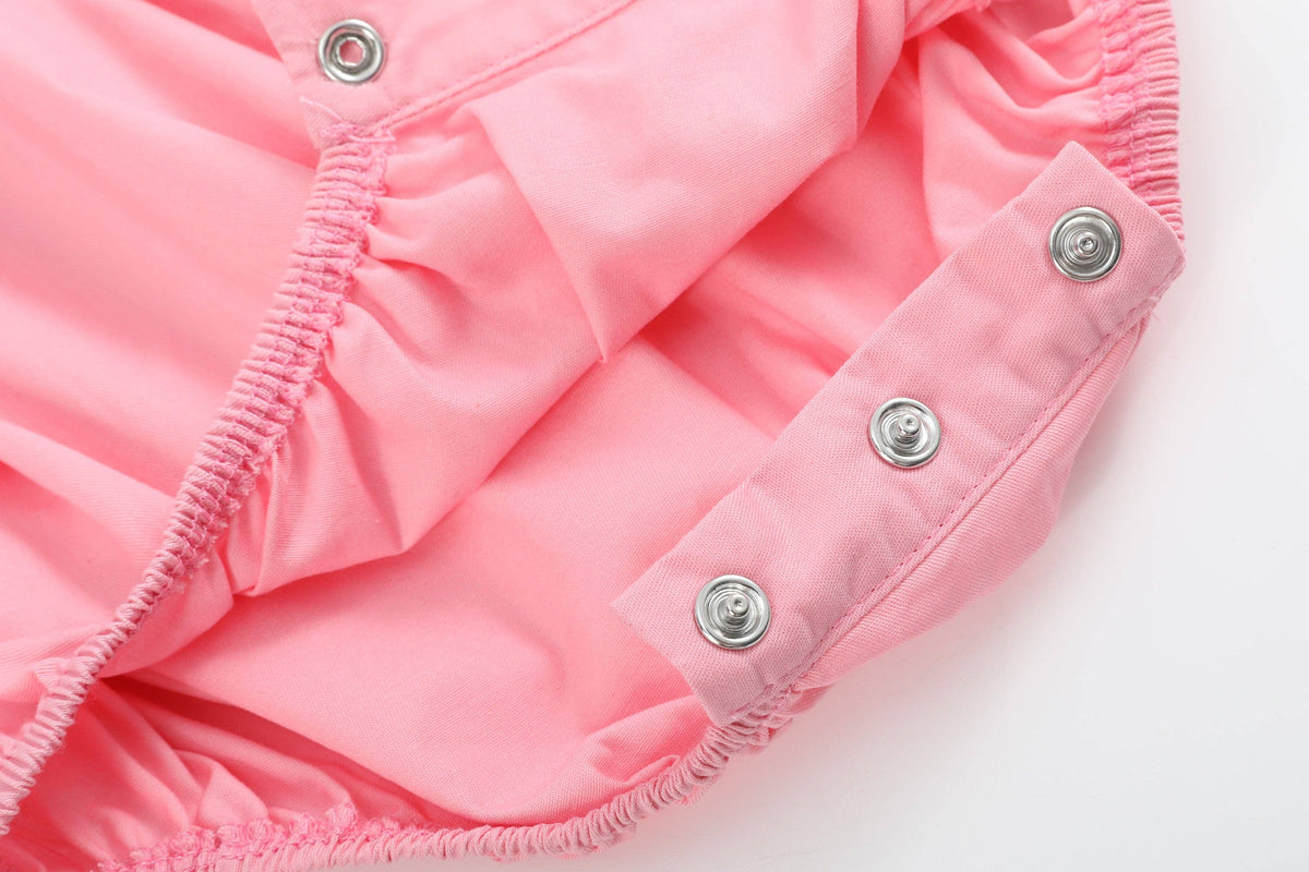 Pink Hearts Valentine Smocked Romper