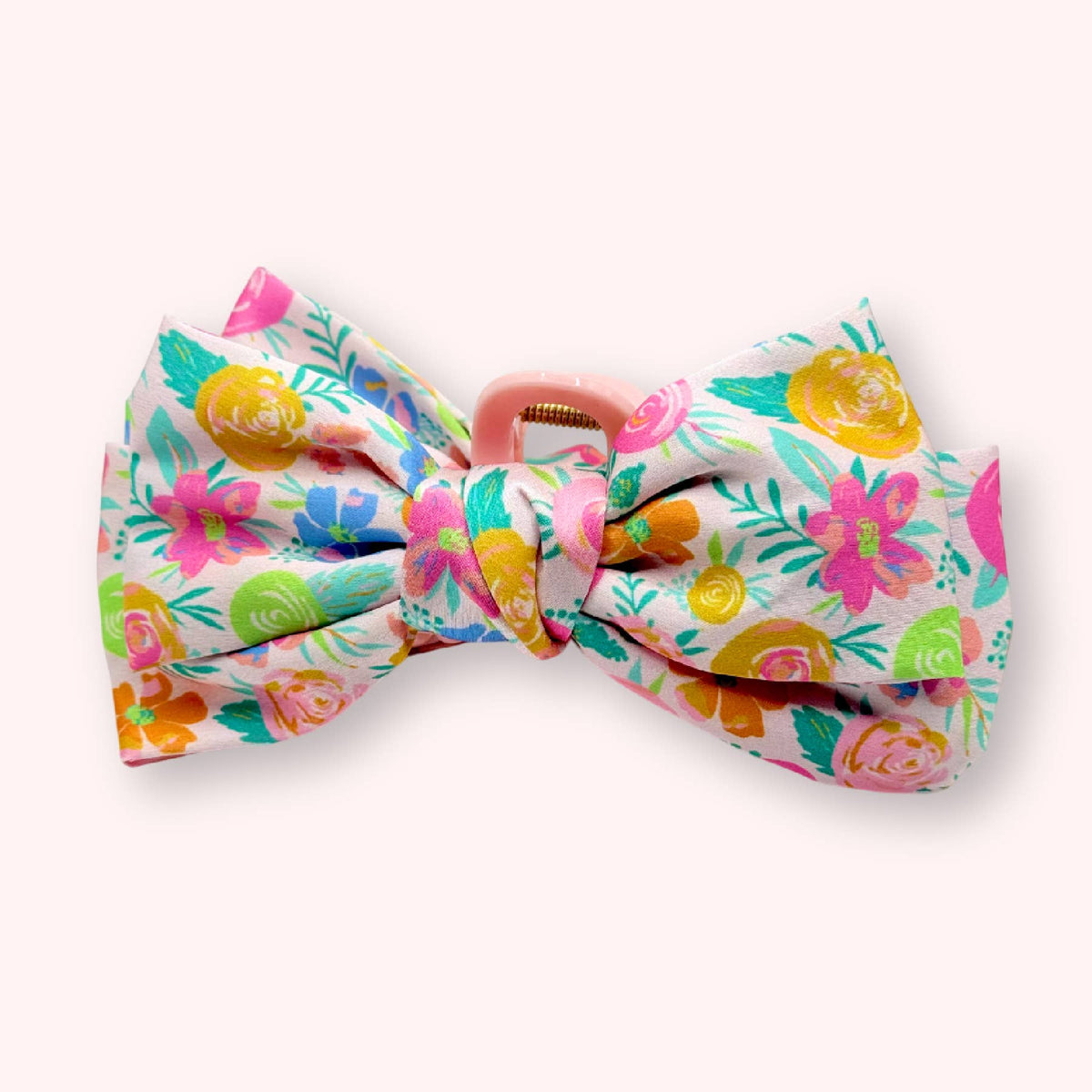Floral Hair Bow Claw Clips