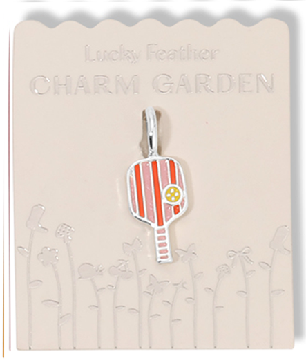 Silver Pickleball Charm