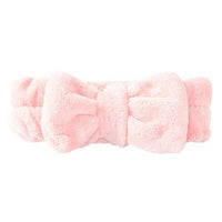 Pink Plush Bow Spa Headband