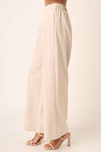 Beige Wide Leg Dress Pants