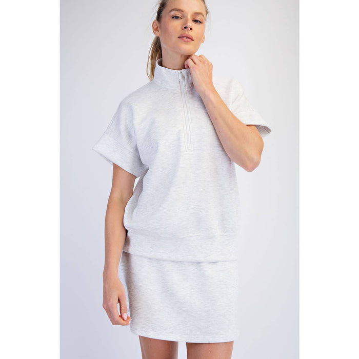 Cream Quarter Zip Top
