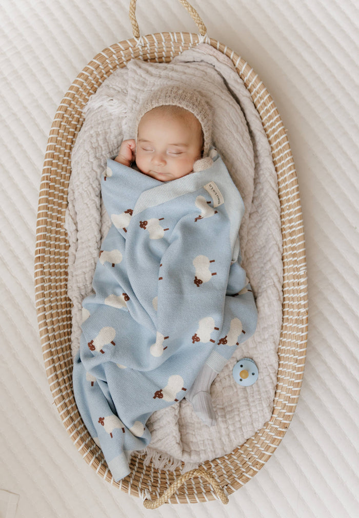 Baby Blue Sheep Receiving Baby Blanket