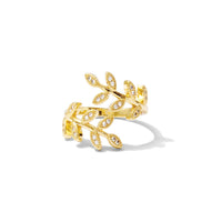 Pave Adjustable Leaf Ring