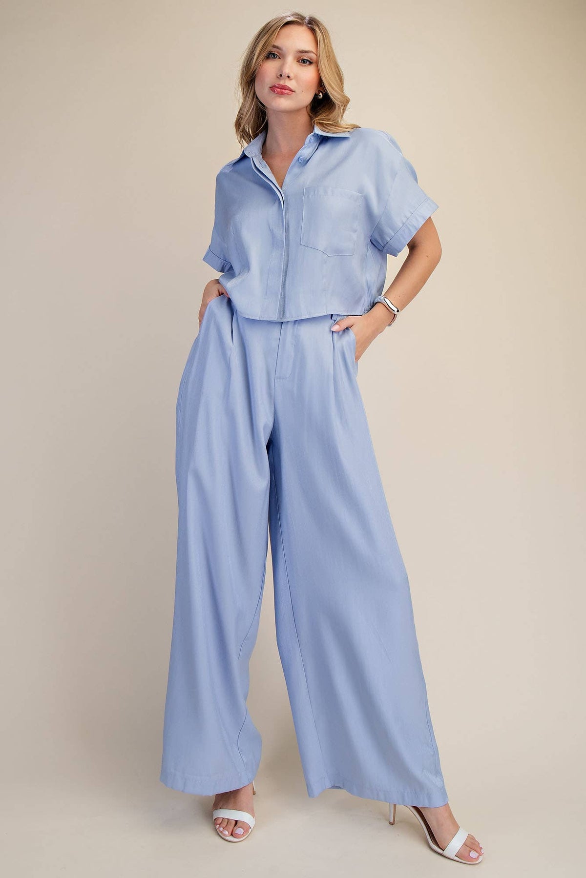 High Waist Tailored Wide Pants