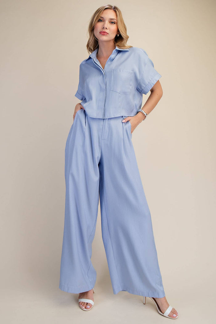 High Waist Tailored Wide Pants