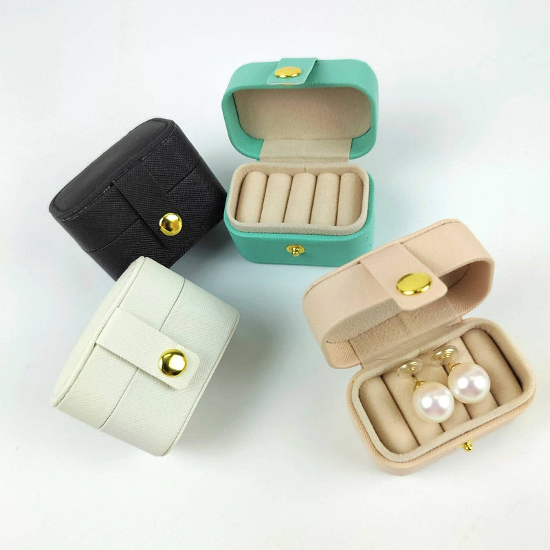 Portable Mini Vegan Leather Ring Jewelry Storage Gift Box