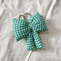 PUFFY CHECKER BOW BAG CHARM