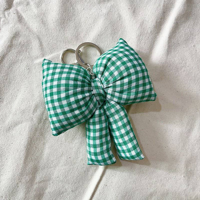 PUFFY CHECKER BOW BAG CHARM