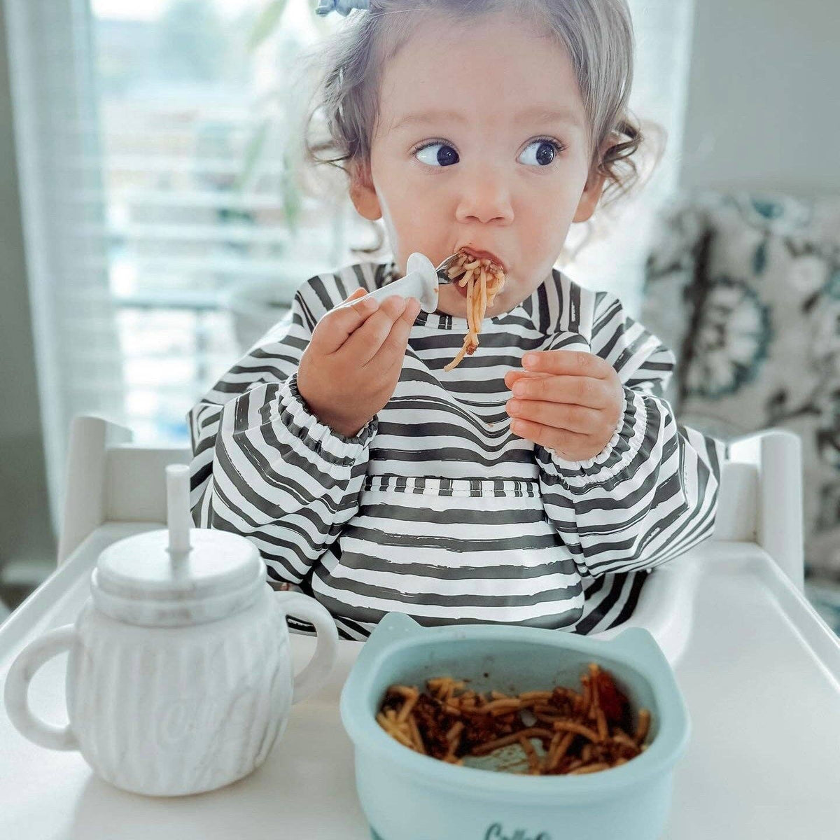 The Grayson Long Sleeve Bib - Brush Stripes