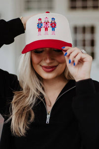 Nutcrackers Vintage Christmas Trucker Hats (Red)