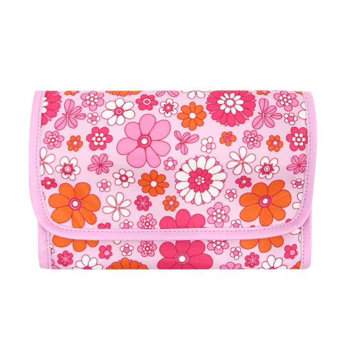 Floral Travel Jewelry Roll Bag