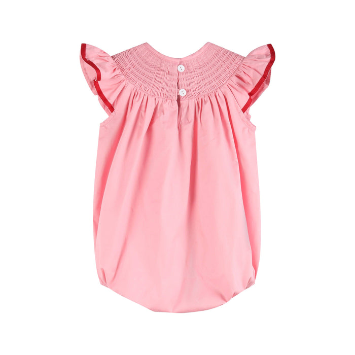 Pink Hearts Valentine Smocked Romper