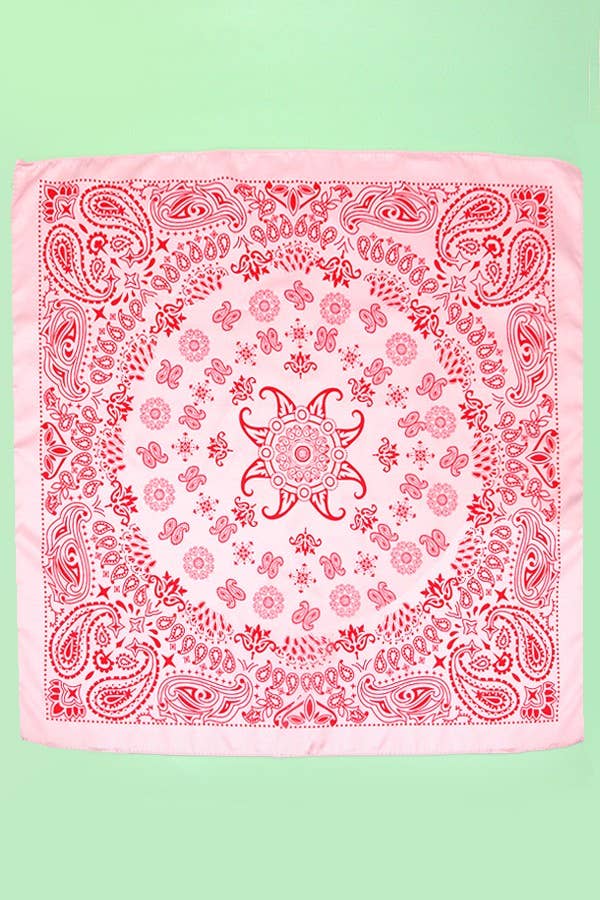 Pink/Red Paisley Bandana Scarf