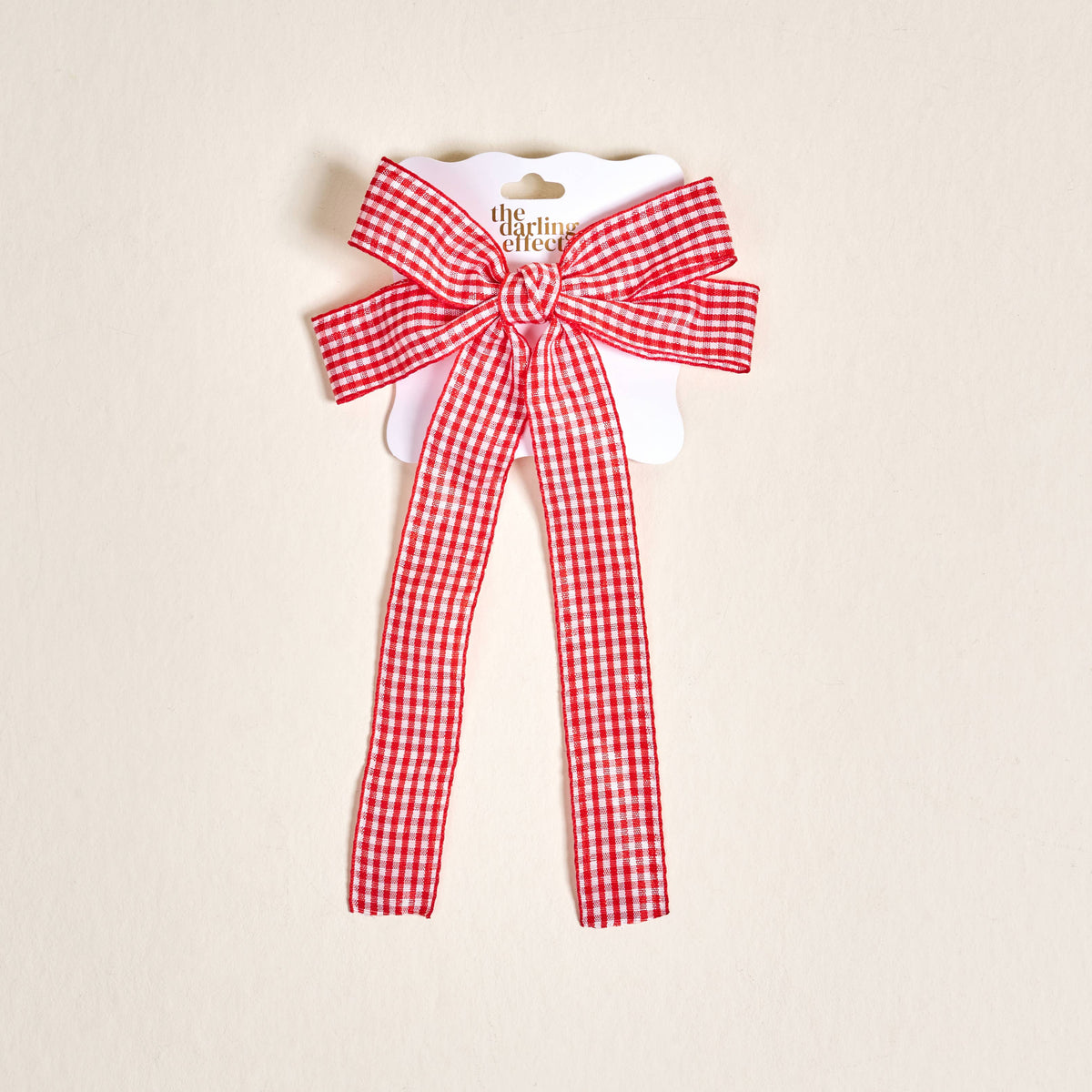 Double Take Hair Bow–Gingham Red