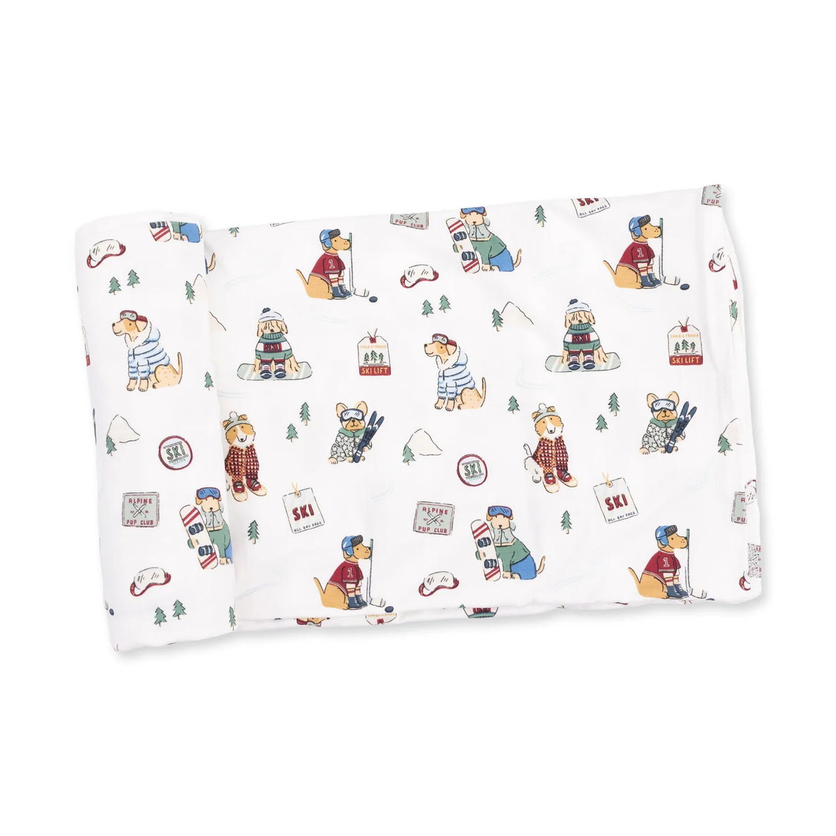 Winter Sports Dogs Swaddle - Green