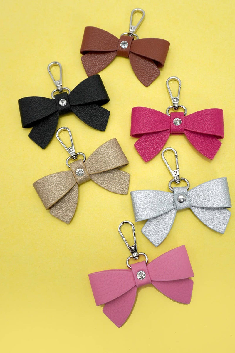 VEGAN LEATHER BOW KEYCHAIN