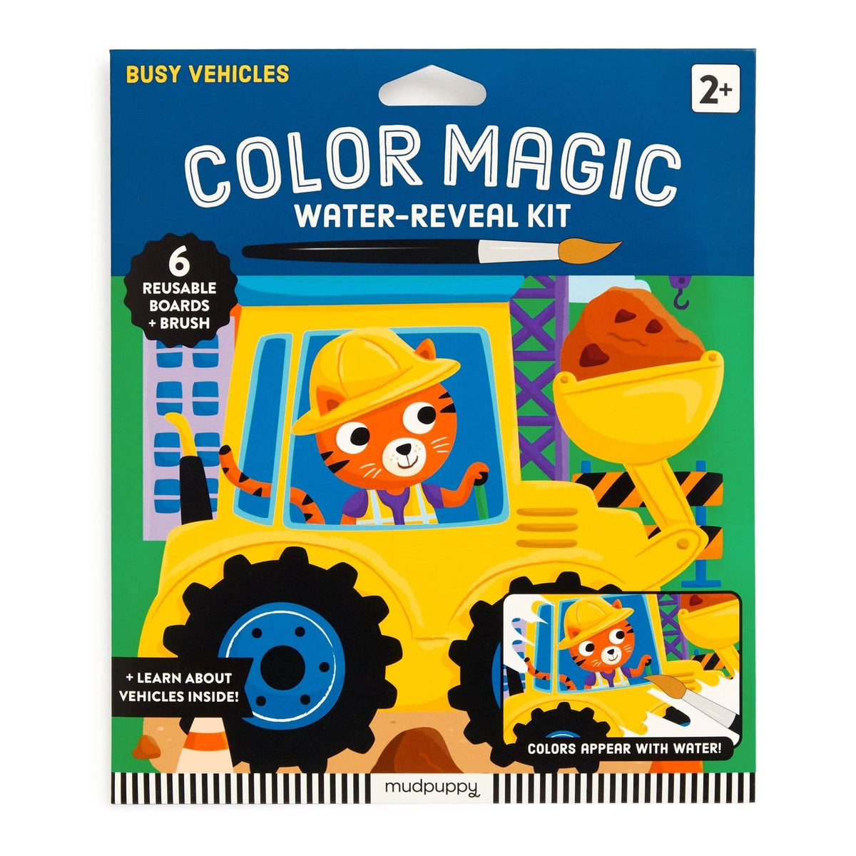 Busy Vehicles Color Magic Water-Reveal Kit