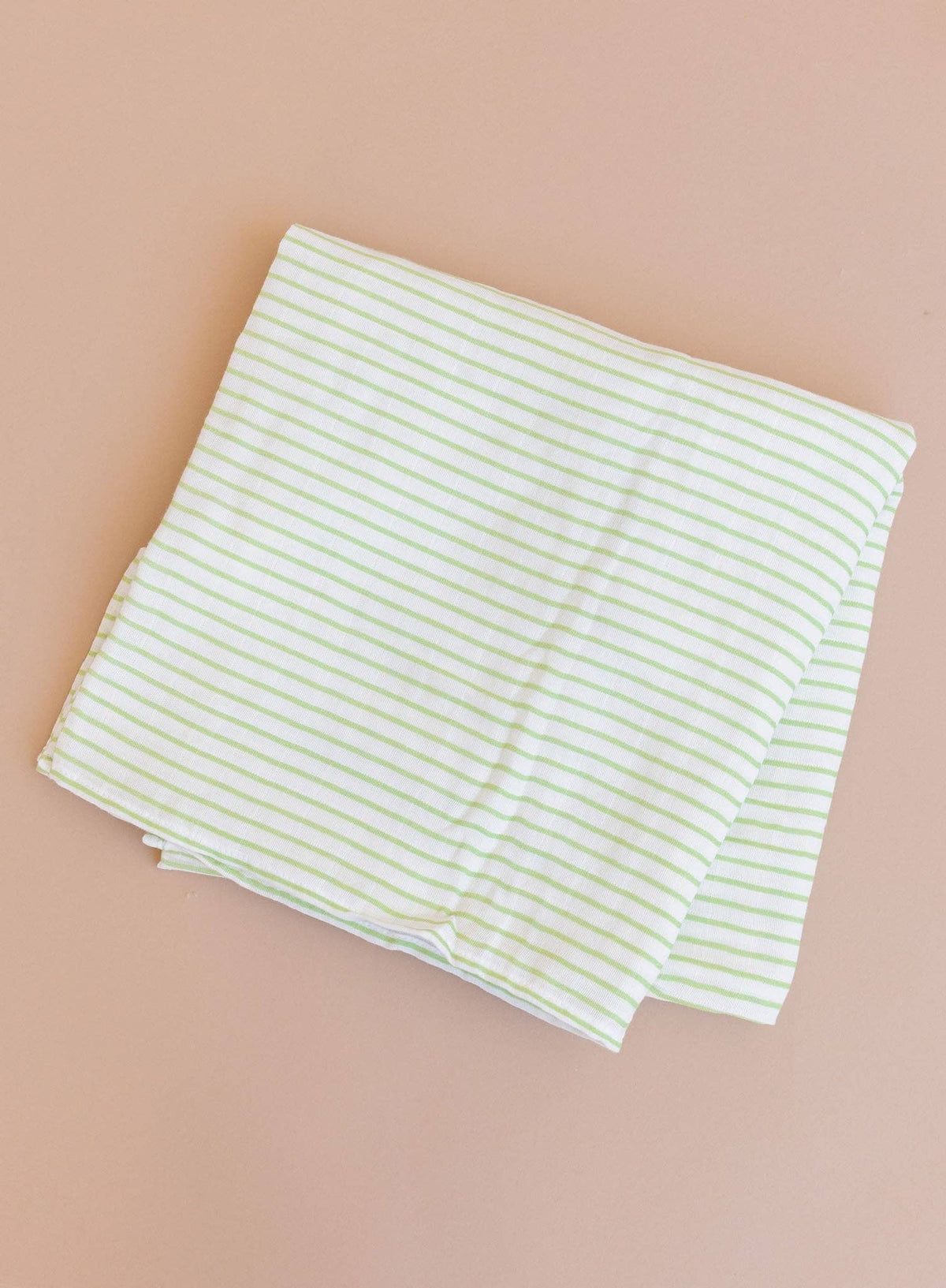 Green Striped Muslin Swaddle Blanket