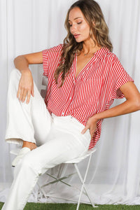 Red Striped Button Down