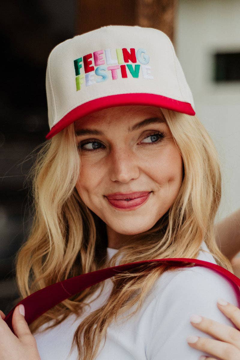 Feeling Festive Two-Toned Christmas Trucker Hat